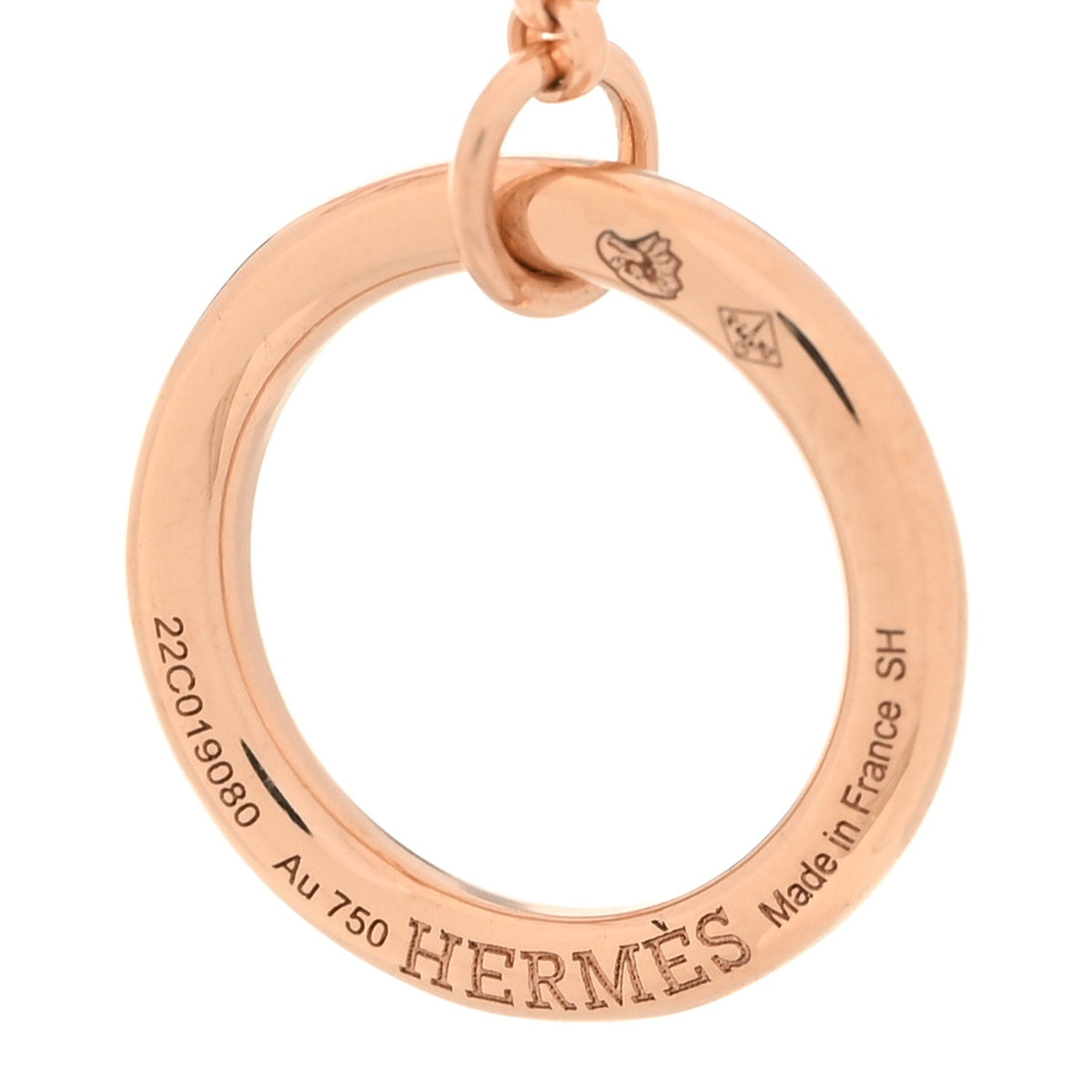 Hermes 18K Rose Gold Diamond PM Ex-Libris Bracelet