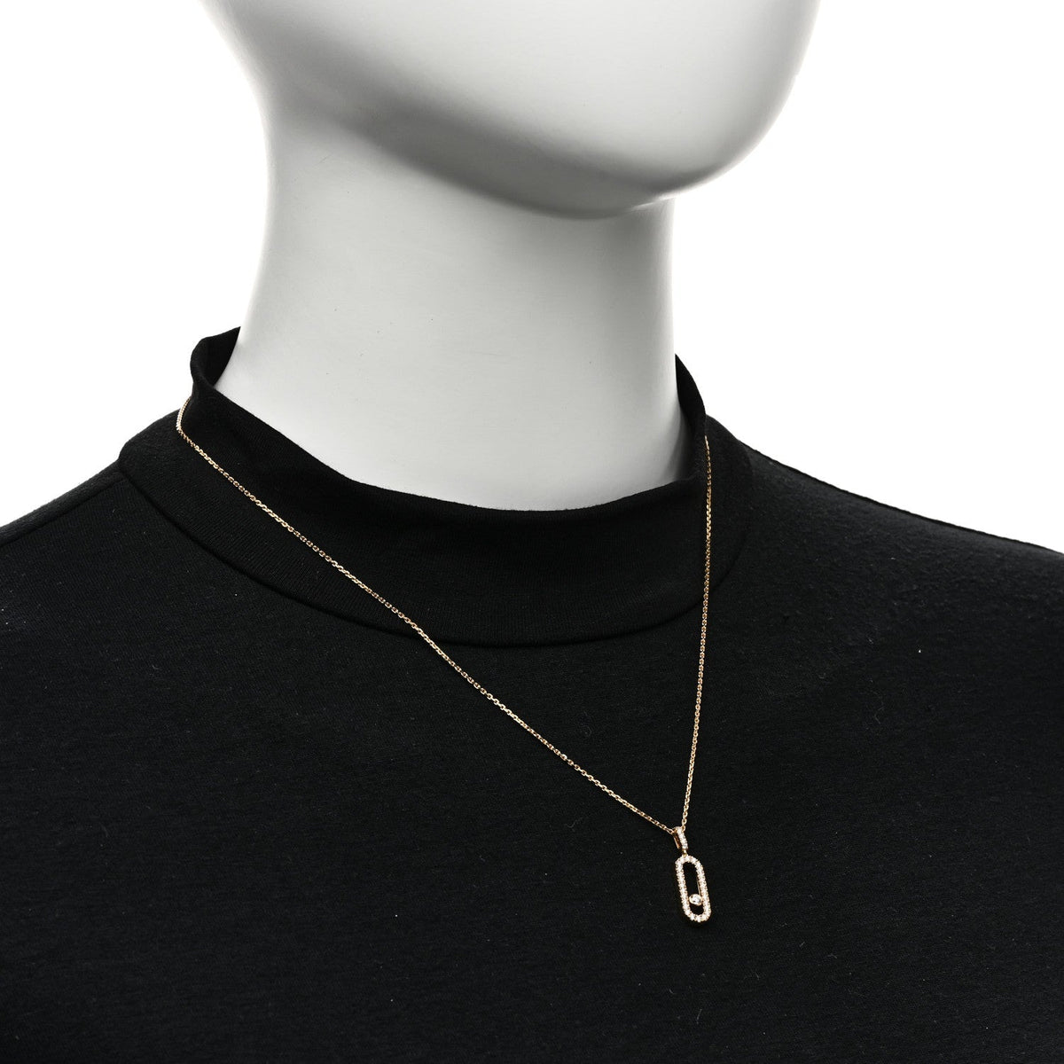 Messika 18K Yellow Gold Diamond LM Move Uno Pave Pendant Necklace