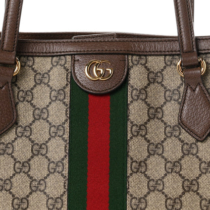 Gucci GG Supreme Monogram Medium Ophidia Shopping Tote Brown