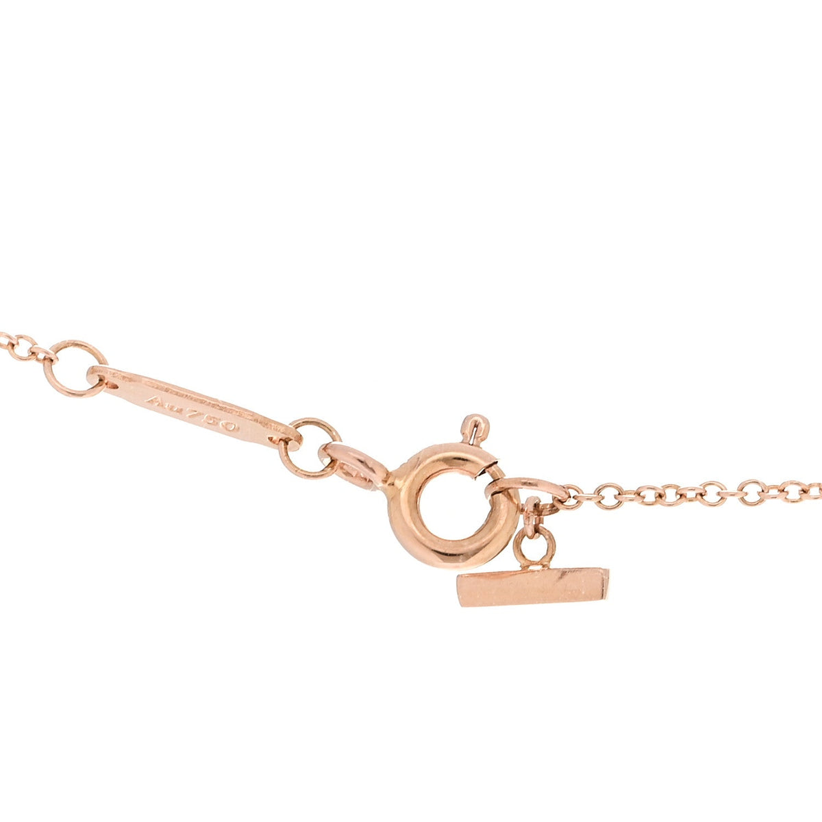 Tiffany 18K Rose Gold T Smile Pendant Necklace 43.8cm