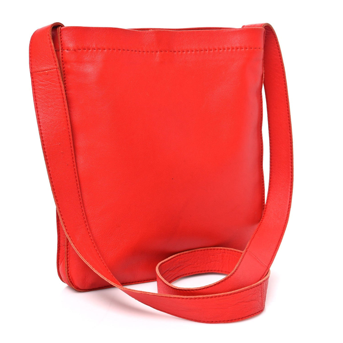 Hermes Lambskin Clou De Selle Pouch Rouge