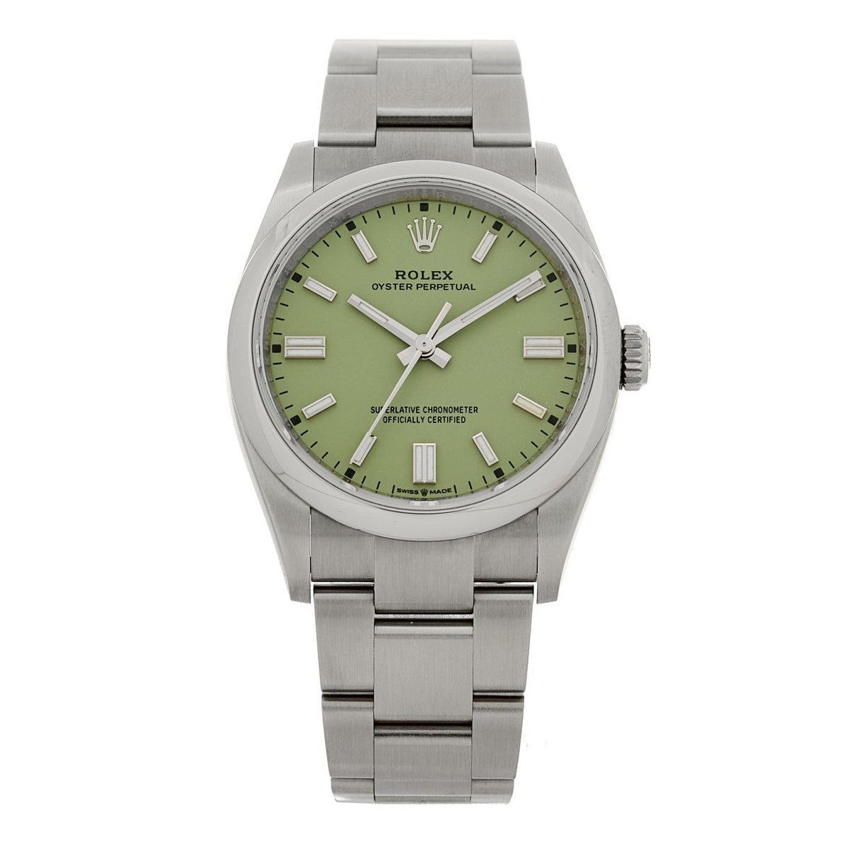 Rolex Stainless Steel 36mm Oyster Perpetual Watch Pistachio 126000