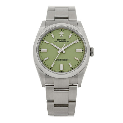 Rolex Stainless Steel 36mm Oyster Perpetual Watch Pistachio 126000