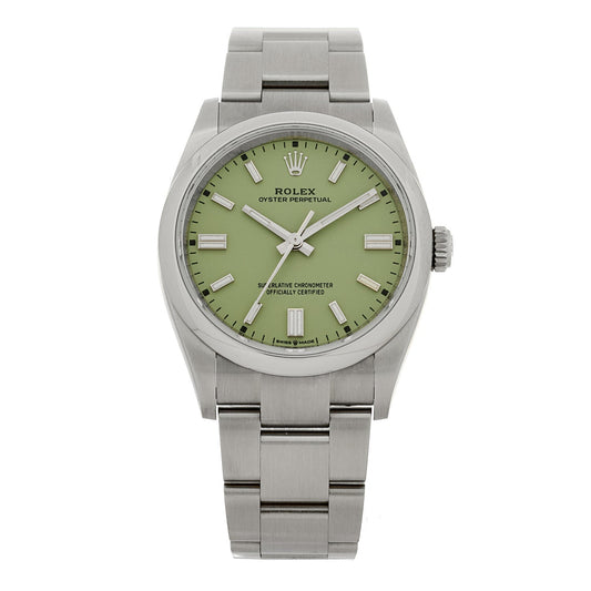 Rolex Stainless Steel 36mm Oyster Perpetual Watch Pistachio 126000