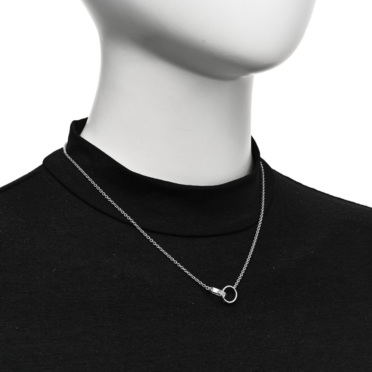 Cartier 18K White Gold Interlocking LOVE Necklace