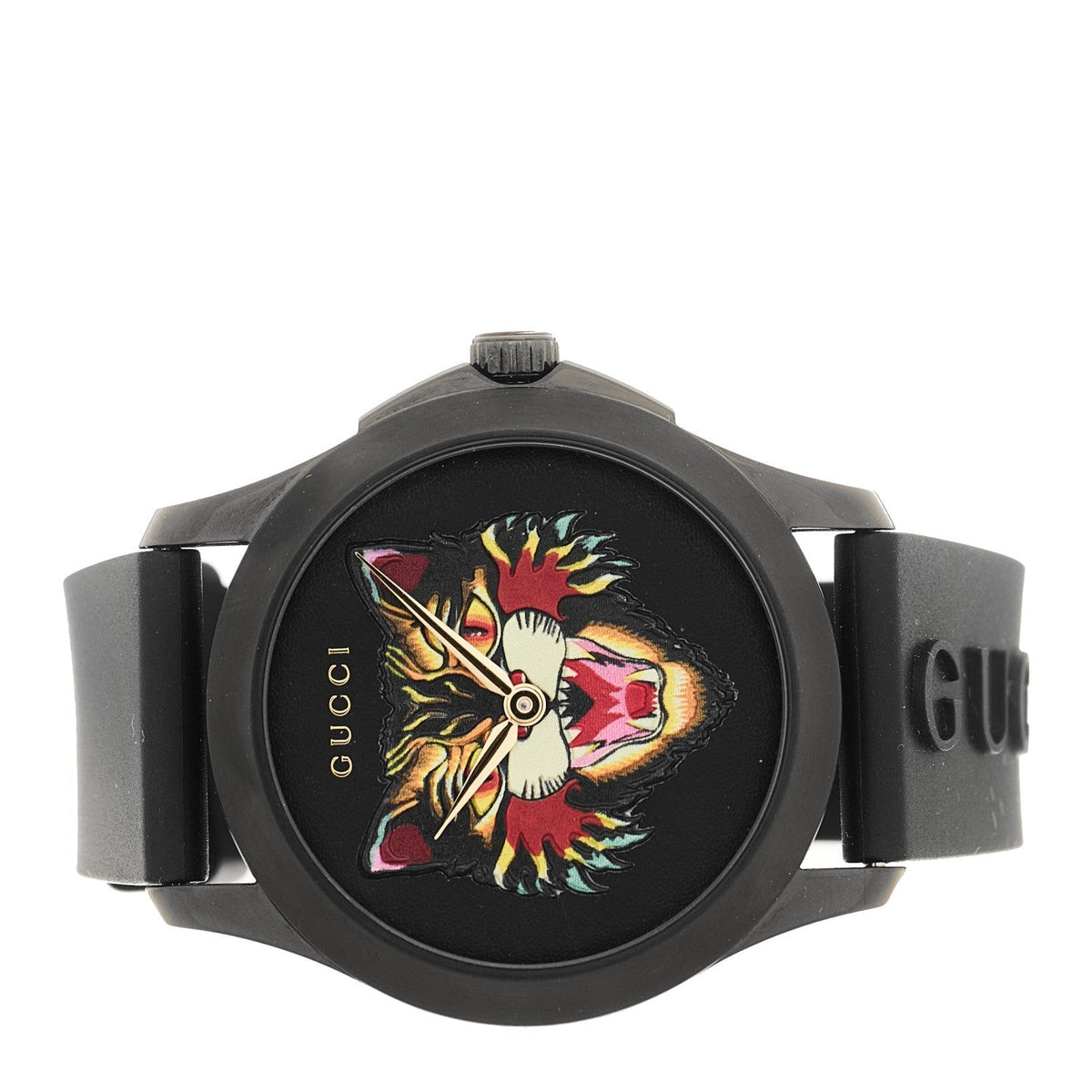 Gucci PVD Stainless Steel Rubber 38mm G-Timeless Watch Black