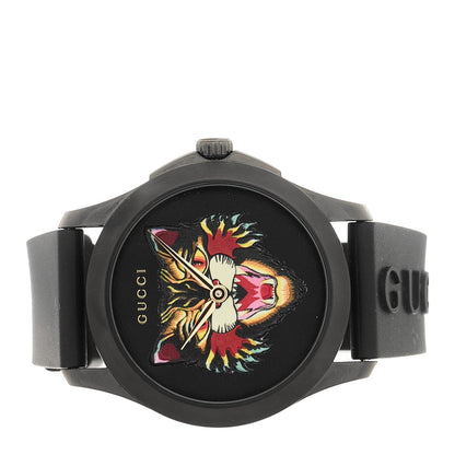 Gucci PVD Stainless Steel Rubber 38mm G-Timeless Watch Black