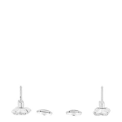Louis Vuitton 18K White Gold Diamond LV Double Stud Earrings