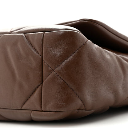 Chanel Lambskin Quilted Medium 19 Flap Dark Brown