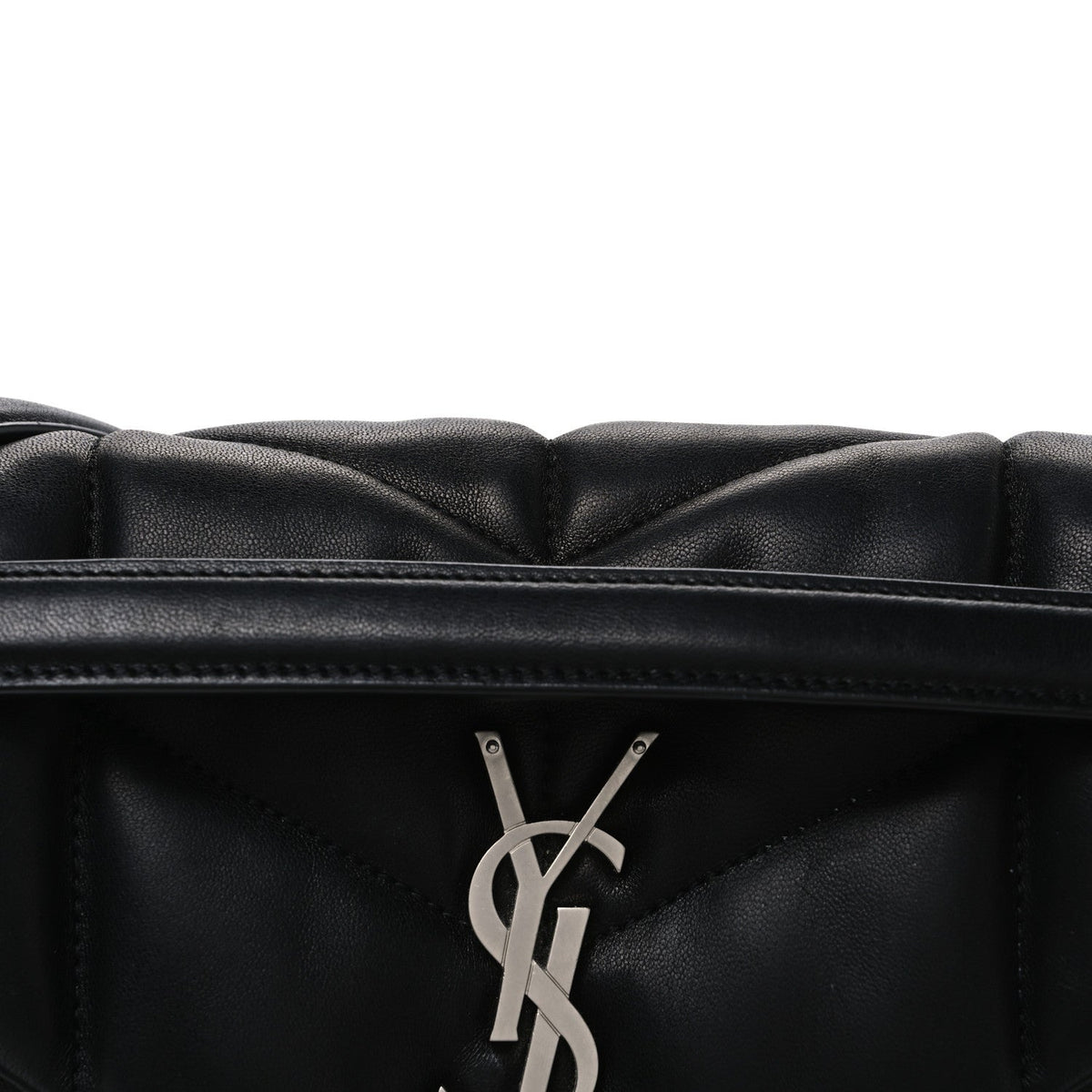 Saint Laurent Lambskin Quilted Small Loulou Puffer Satchel Black
