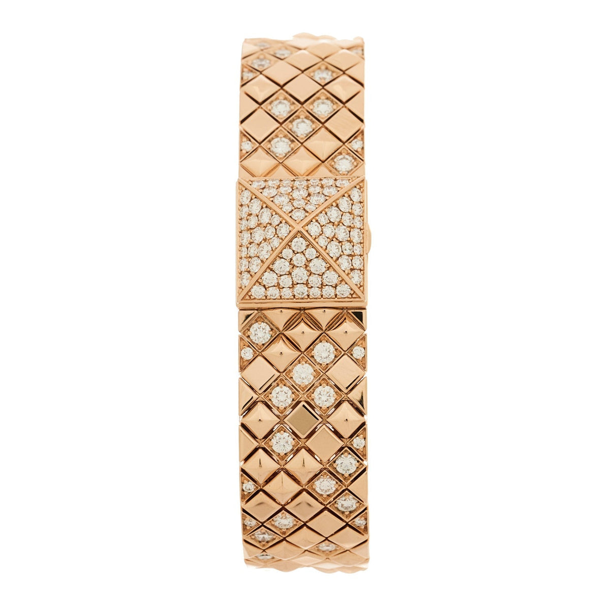 Hermes 18K Rose Gold Diamond 15mm Medor Joaillerie Quartz Watch