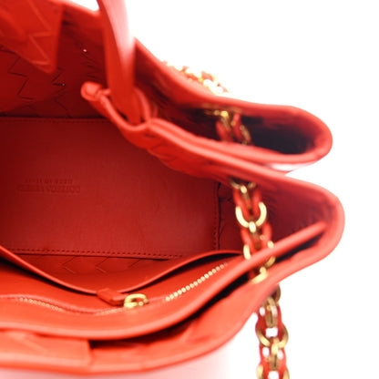 Bottega Veneta Nappa Intrecciato Small Andiamo Chain Bag Orange