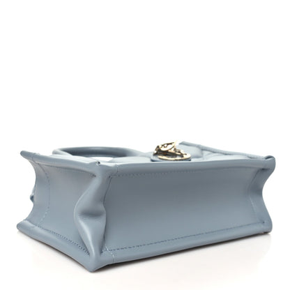 Christian Dior Calfskin Macrocannage Mini Book Tote Cloud Blue