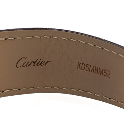 Cartier 18K Pink Gold Alligator 40mm Ronde Louis Automatic Watch Brown