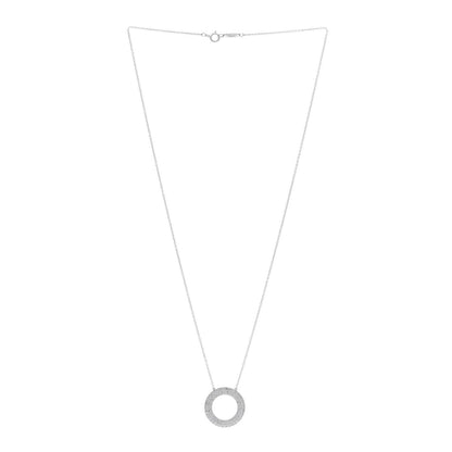 Tiffany 18K White Gold Diamond Metro Circle Pendant Necklace