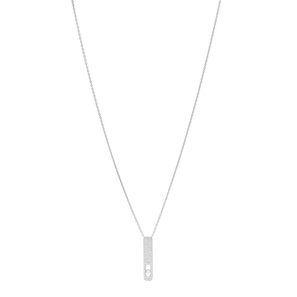 Messika 18K White Gold Diamond My First Pavé Pendant Necklace