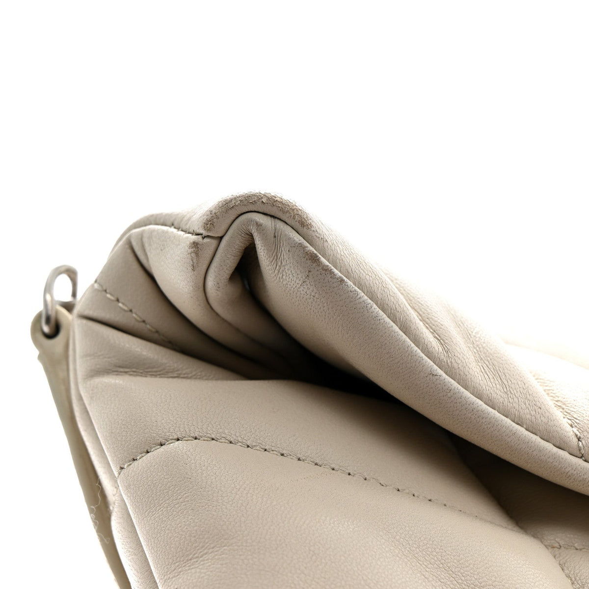 Saint Laurent Lambskin Toy Loulou Puffer Satchel Crema Soft