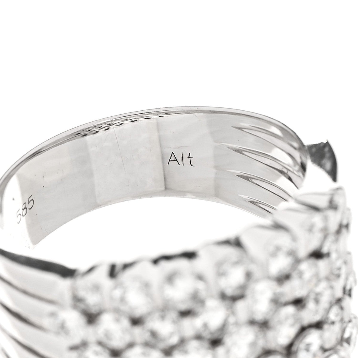 Parker & West by FASHIONPHILE14K White Gold Diamond 1.90ctw Five Row Band Ring 53 6.25