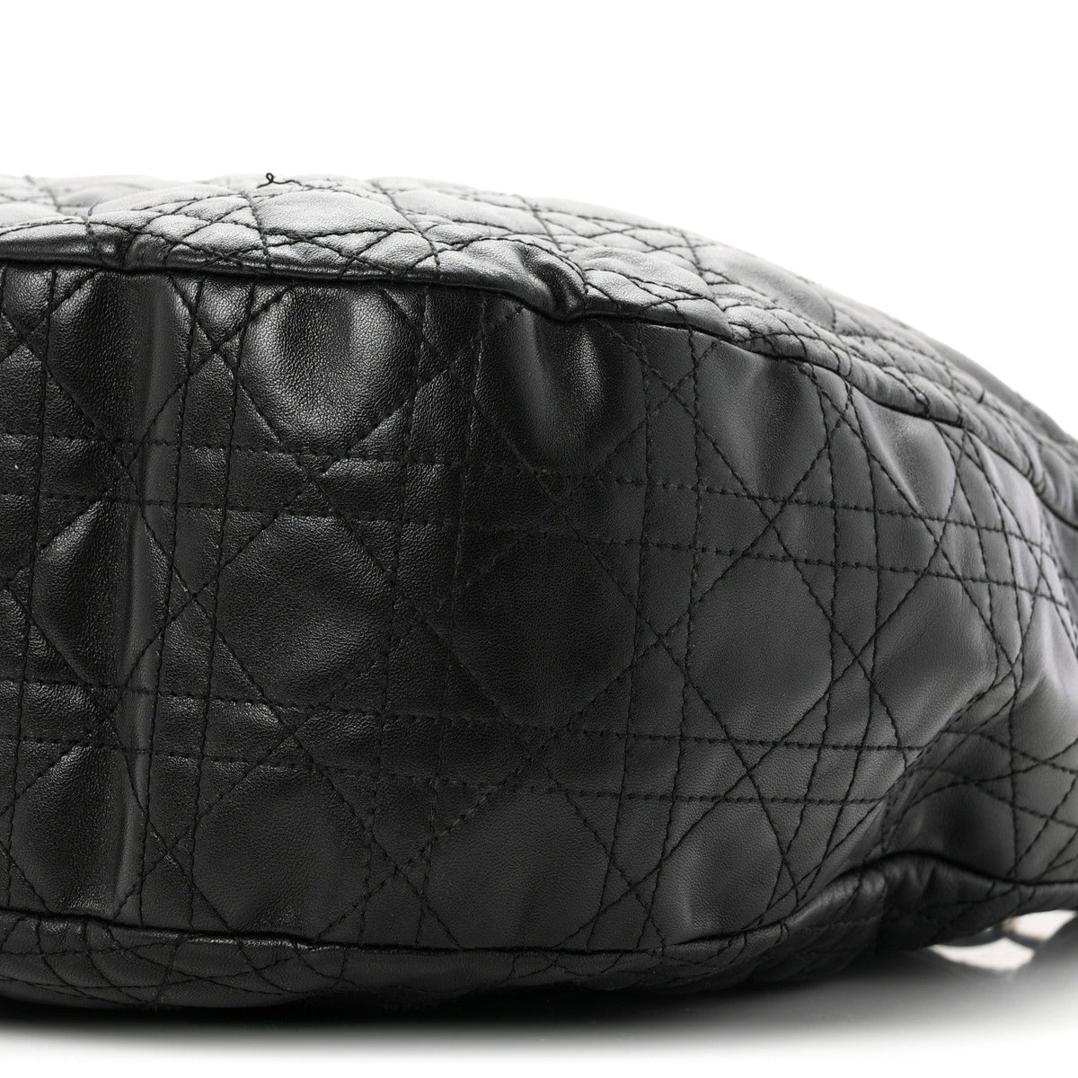 Christian Dior Lambskin Cannage Large Dior Soft Hobo Bag Black