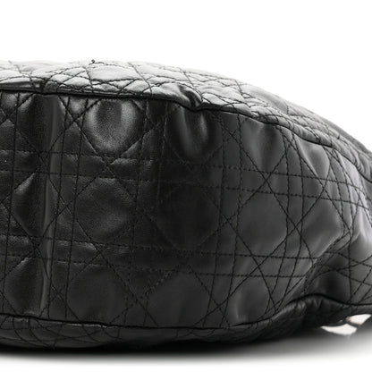 Christian Dior Lambskin Cannage Large Dior Soft Hobo Bag Black
