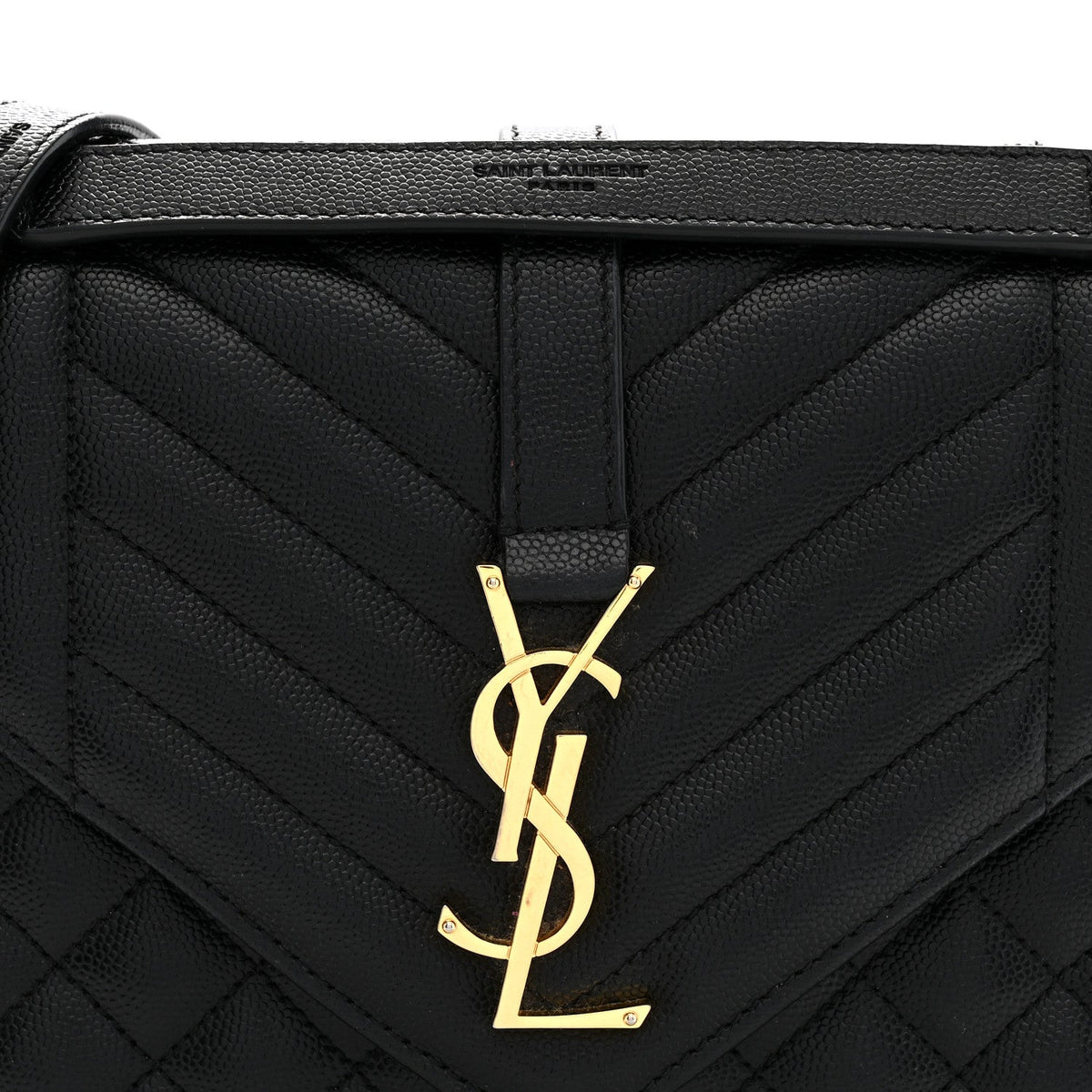 Saint Laurent Calfskin Medium Monogram Satchel Black 1983737