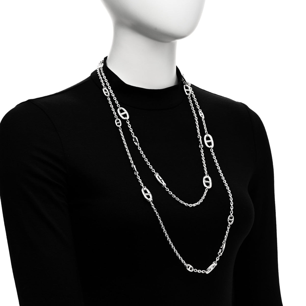 Hermes Sterling Silver Farandole Necklace 160