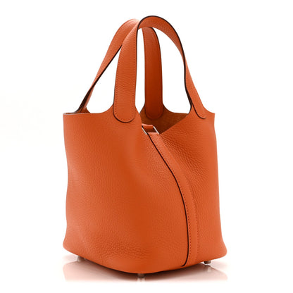 Hermes Taurillon Clemence Picotin Lock 18 PM Orange