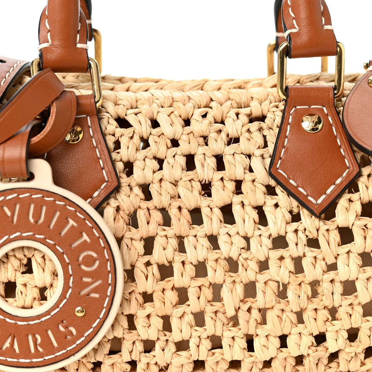Louis Vuitton Raffia Nano Speedy Natural Tan