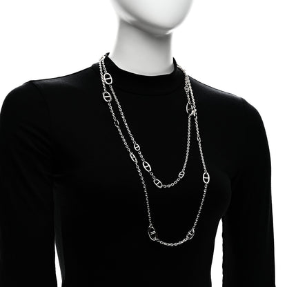 Hermes Sterling Silver Farandole 160 Necklace 157.5cm