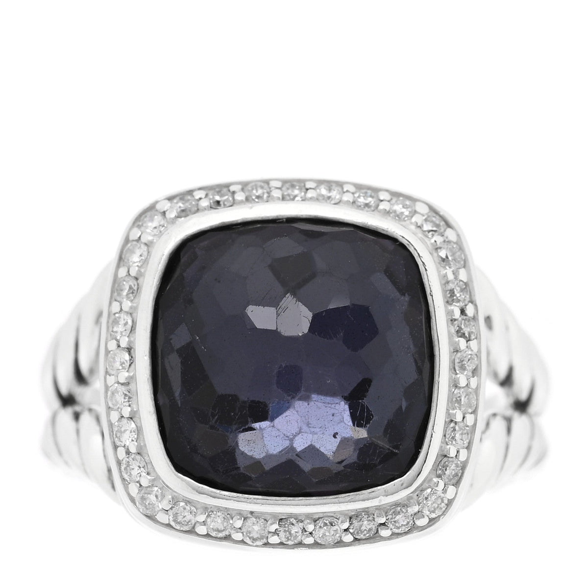 David Yurman Sterling Silver Diamond Black Orchid 11mm Albion Ring 51 5.75