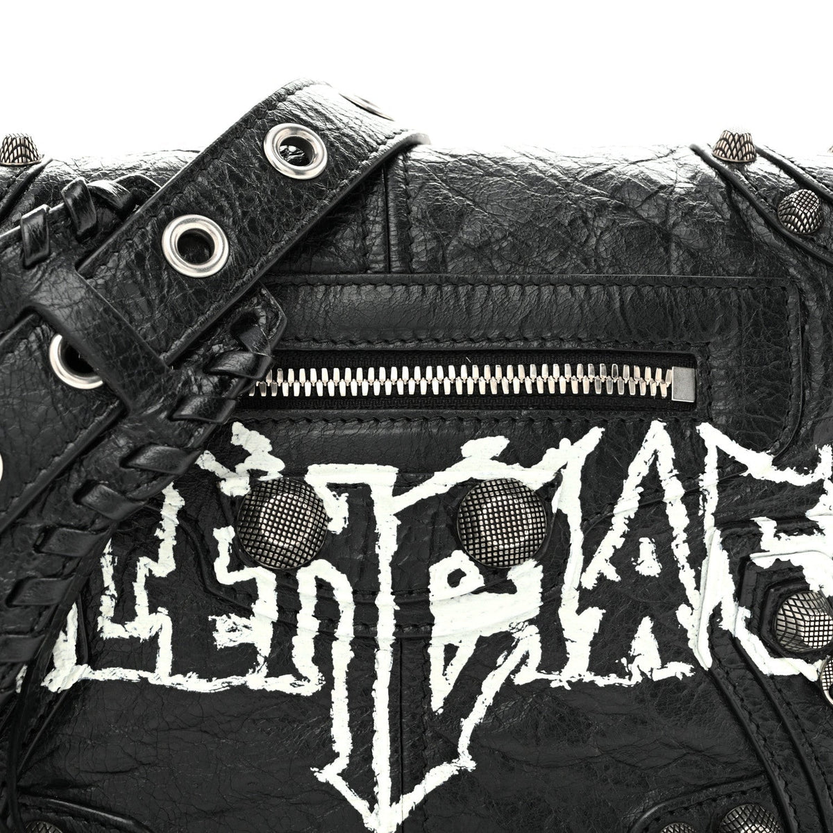 Balenciaga Agneau Arena XS Le Cagole Flap Bag Black 1984028