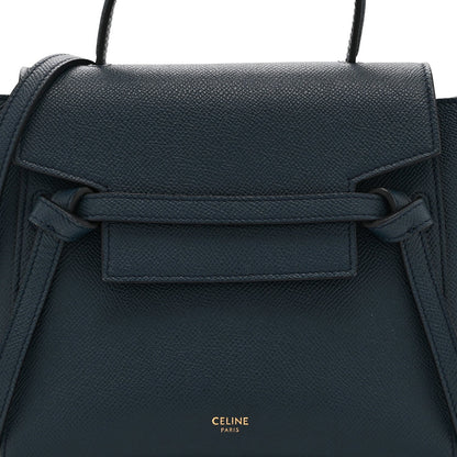 Celine Baby Grained Calfskin Nano Belt Bag Abyss Blue