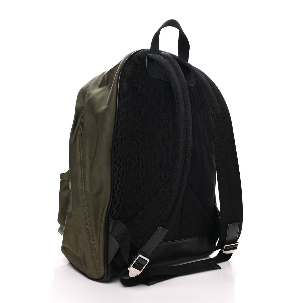 Burberry Canvas Vintage Check Stripe Jett Backpack Dark Olive Green