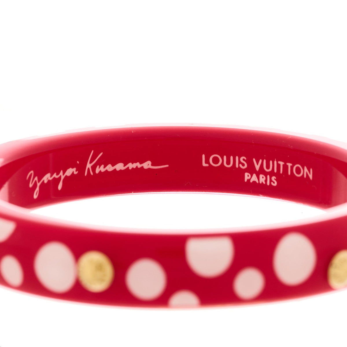 Louis Vuitton Resin Kusama Infinity Dots Bangle PM Red