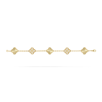 18K Gold Diamonds VCA Vintage Alhambra Bracelet