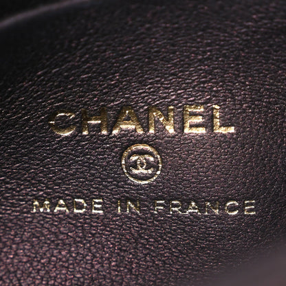 Chanel Iridescent Lambskin Quilted Top Handle Clutch With Chain Bordeaux