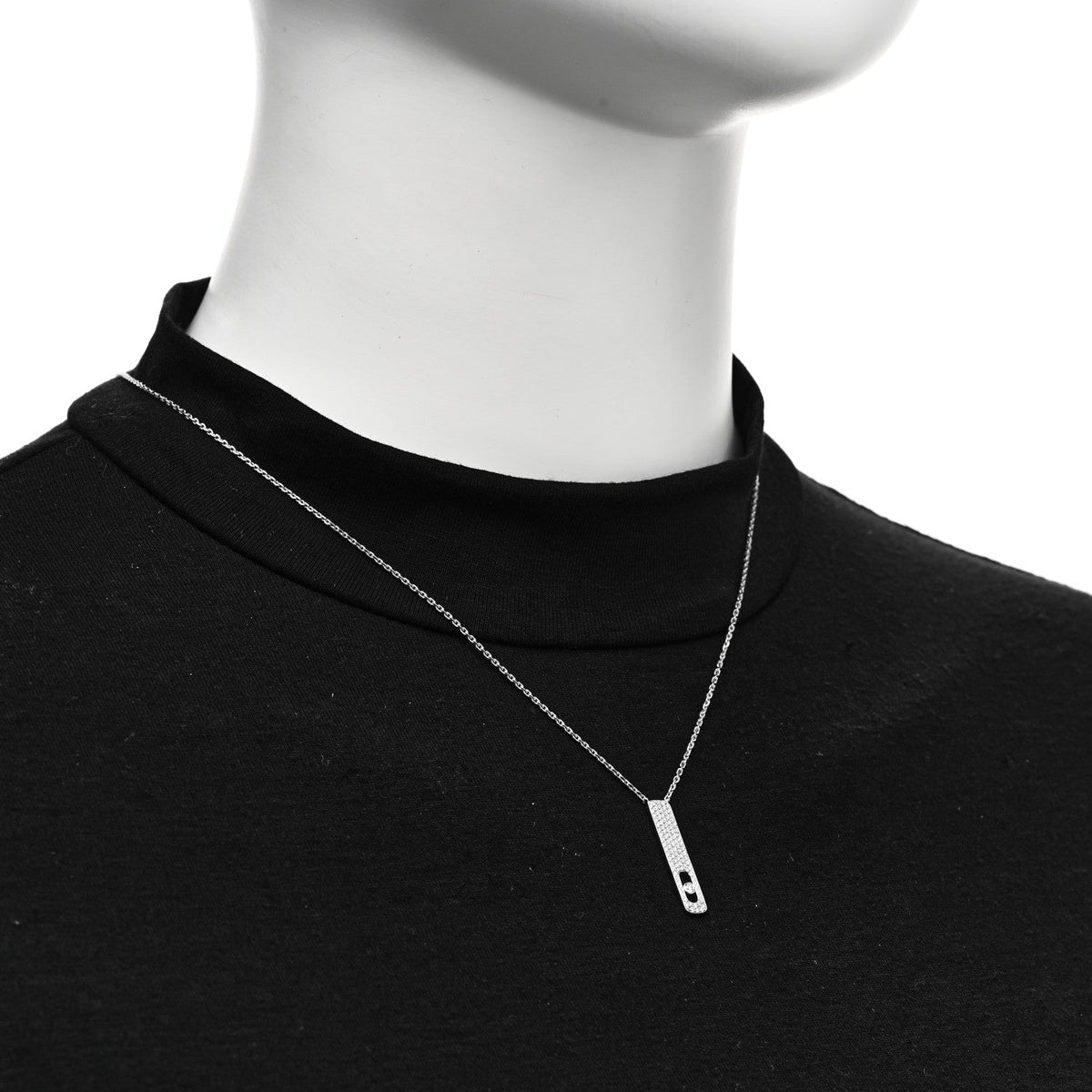 Messika 18K White Gold Diamond My First Pavé Pendant Necklace