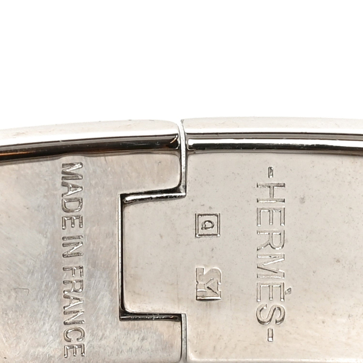 Hermes Enamel Palladium Narrow Clic Clac H Bracelet PM Orange