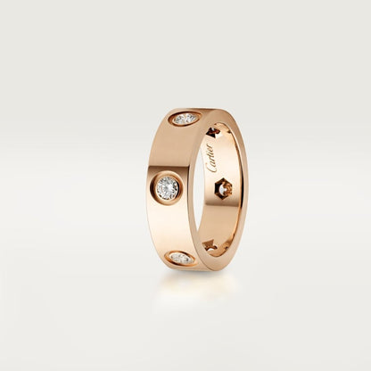 18K Rose Gold Diamonds Cartier Love Ring