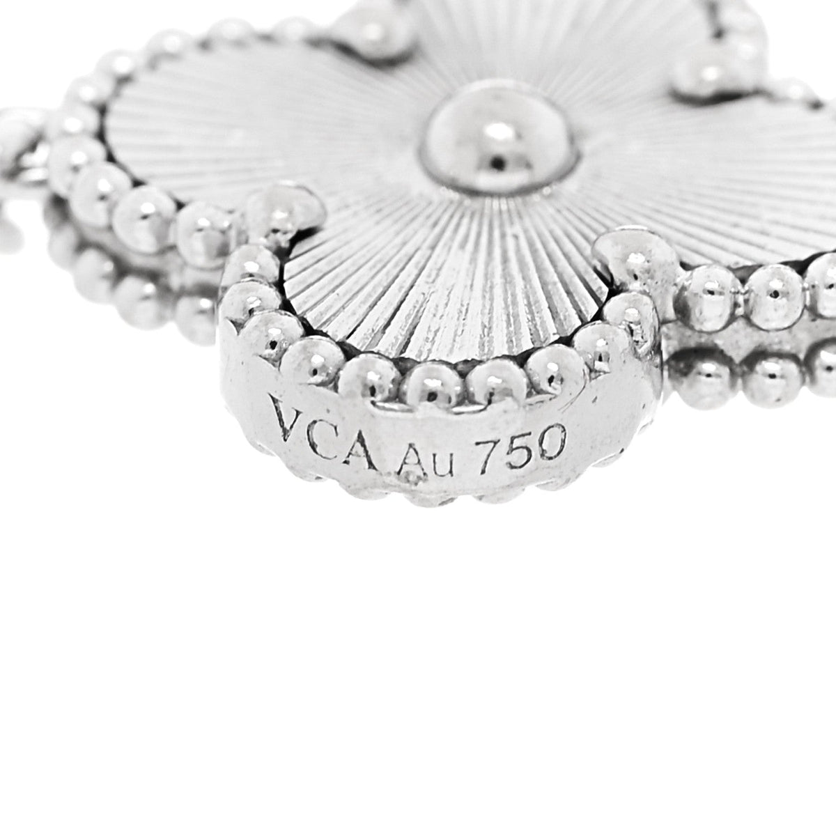 18K White Gold 5 Motifs Guilloche Vintage Alhambra Bracelet