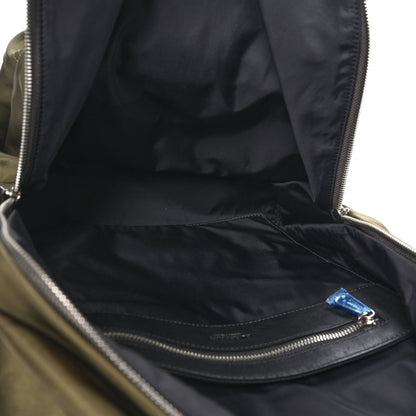 Burberry Canvas Vintage Check Stripe Jett Backpack Dark Olive Green