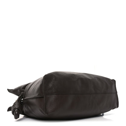 Loewe Calfskin Flamenco Puffer Knot Bag Dark Brown