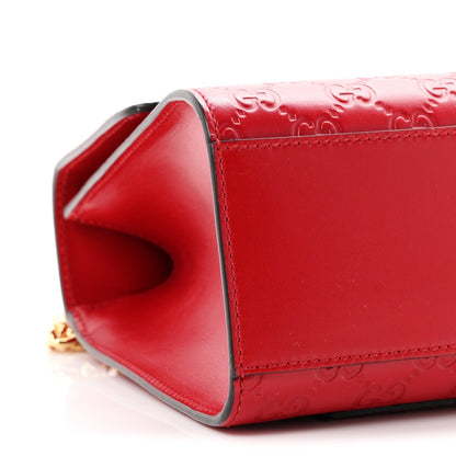 Gucci Guccissima Medium Padlock Shoulder Bag Hibiscus Red 1980302