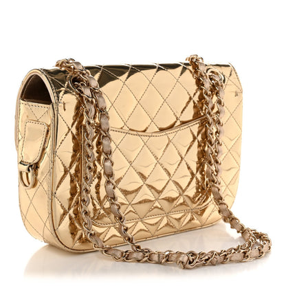 Chanel Mirror Calfskin Medium Hollywood Boulevard Flap Bag Light Gold