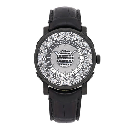 Louis Vuitton Stainless Steel Alligator 39mm Escale Time Zone Automatic Watch Grey 1929036