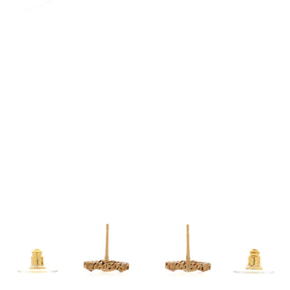 Chanel Pearl Crystal CC Heart Earrings Gold Multicolor