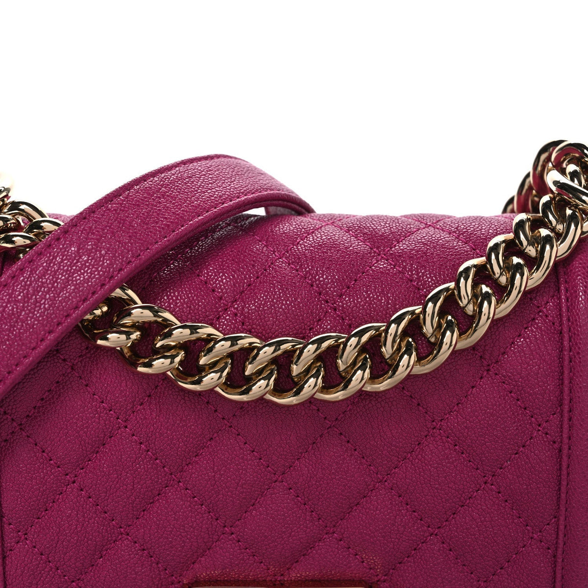 Chanel Caviar Quilted Small Boy Flap Fuchsia