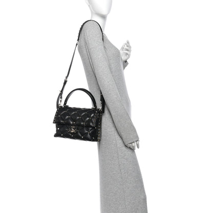 Valentino Garavani Nappa Medium Candystud Top Handle Bag Black 1981048