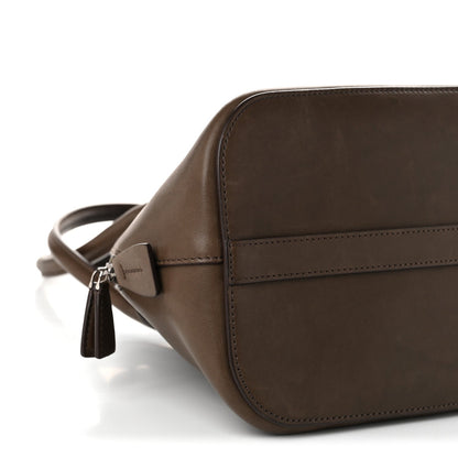 The Row Saddle Calfskin Medium Devon Bag Davy's Grey