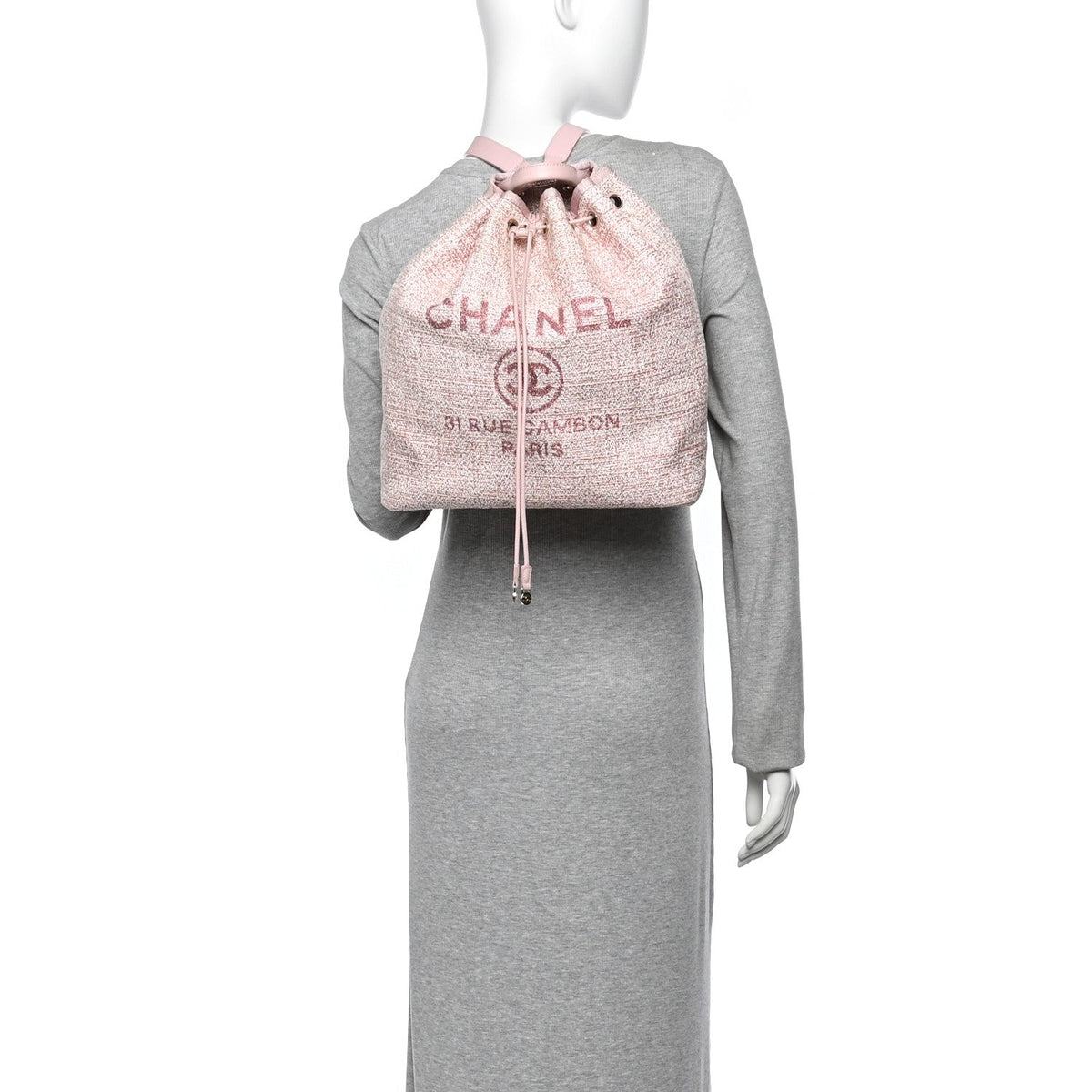 Chanel Canvas Large Deauville Backpack Pink